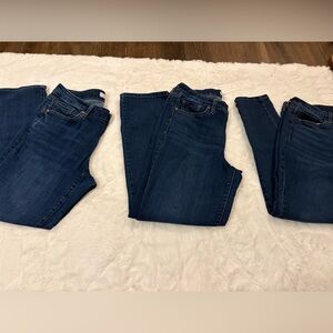 Lot of 3 Mid Rise Straight Dark Wash Stretch Jeans size 10